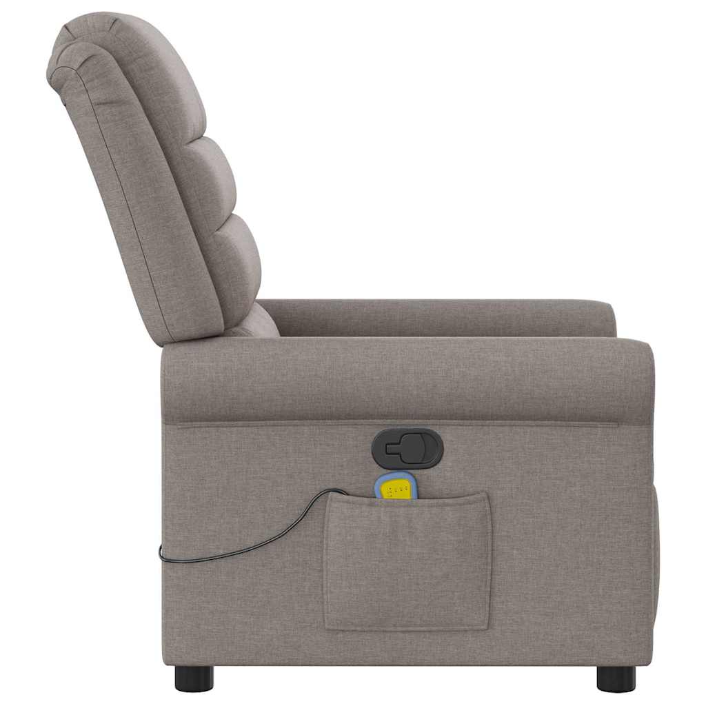 Massagesessel Taupe Stoff