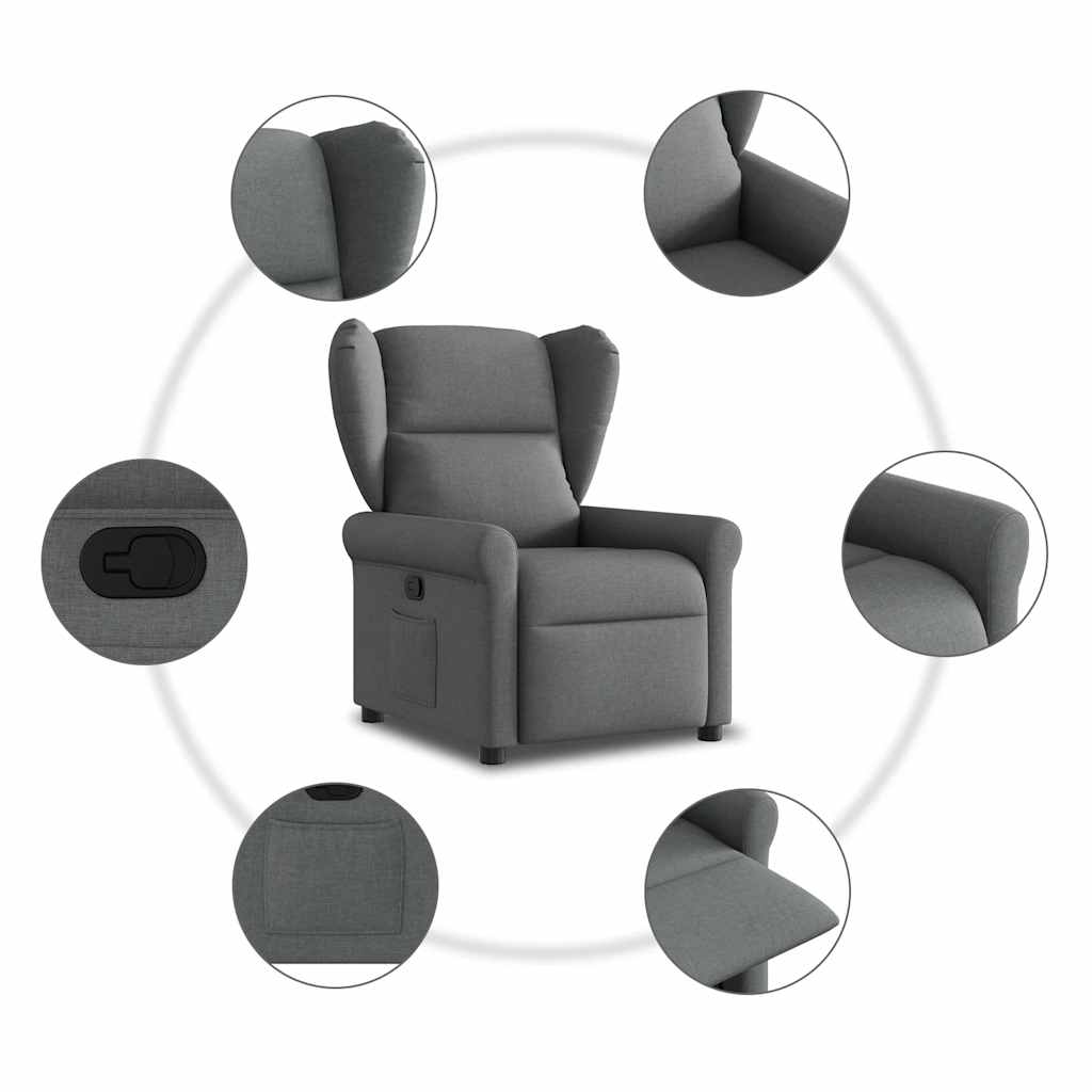 Relaxsessel Dunkelgrau Stoff