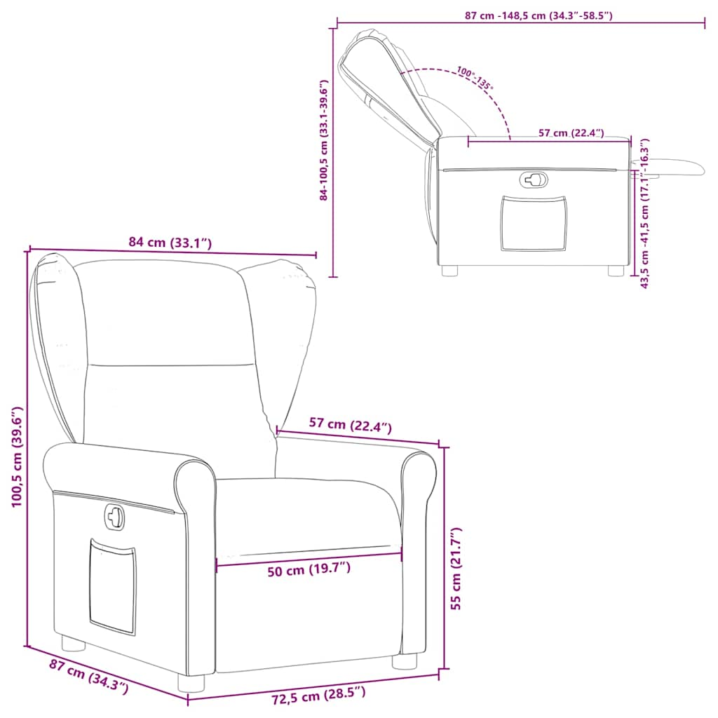 Relaxsessel Braun Stoff