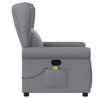 Massagesessel Hellgrau Stoff