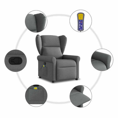 Massage-Relaxsessel, Stoff, Dunkelgrau