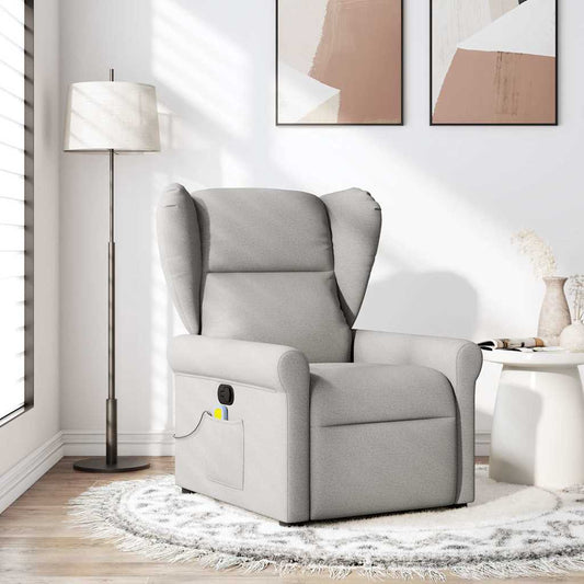 Fauteuil de massage en tissu gris nuage