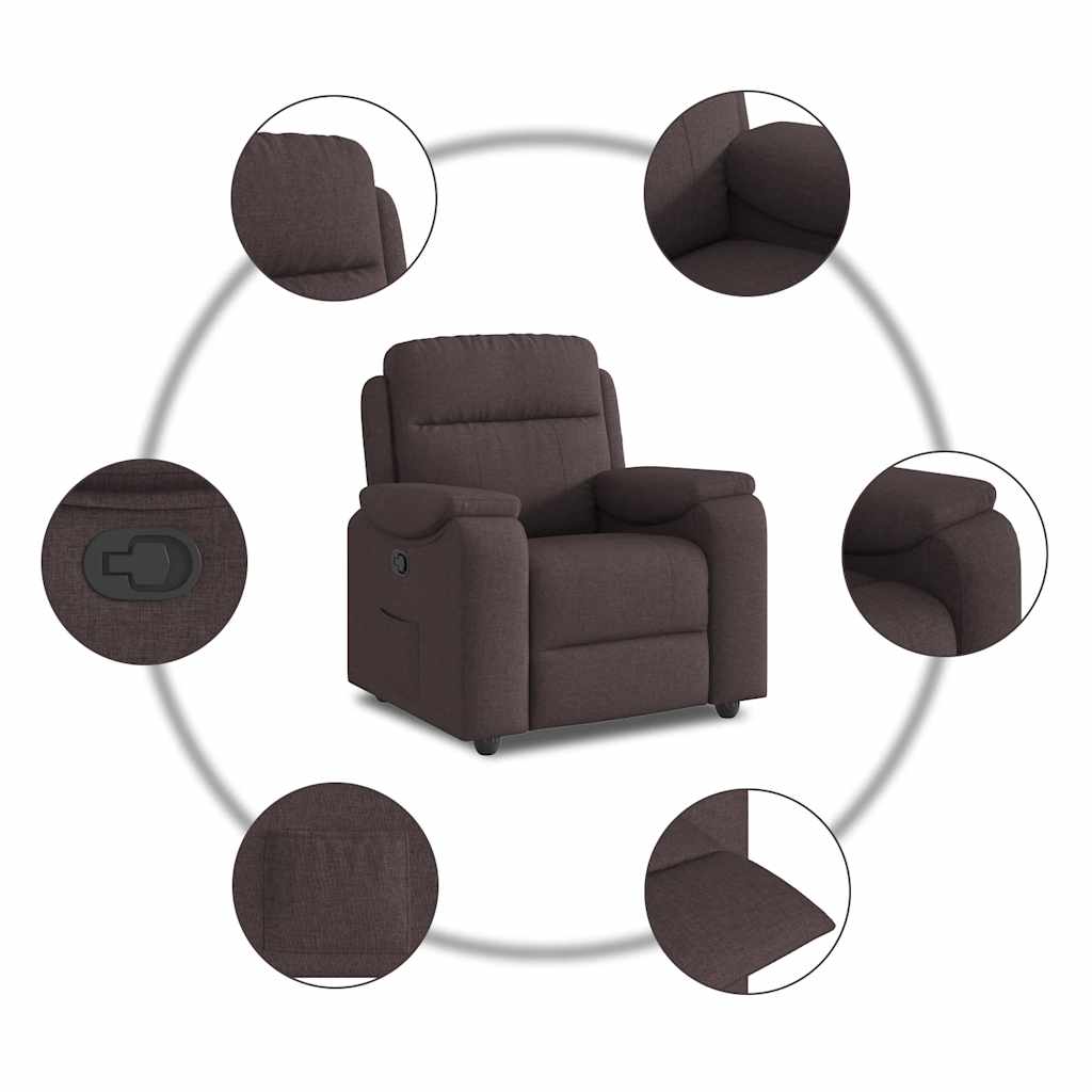Relaxsessel Dunkelbraun Stoff