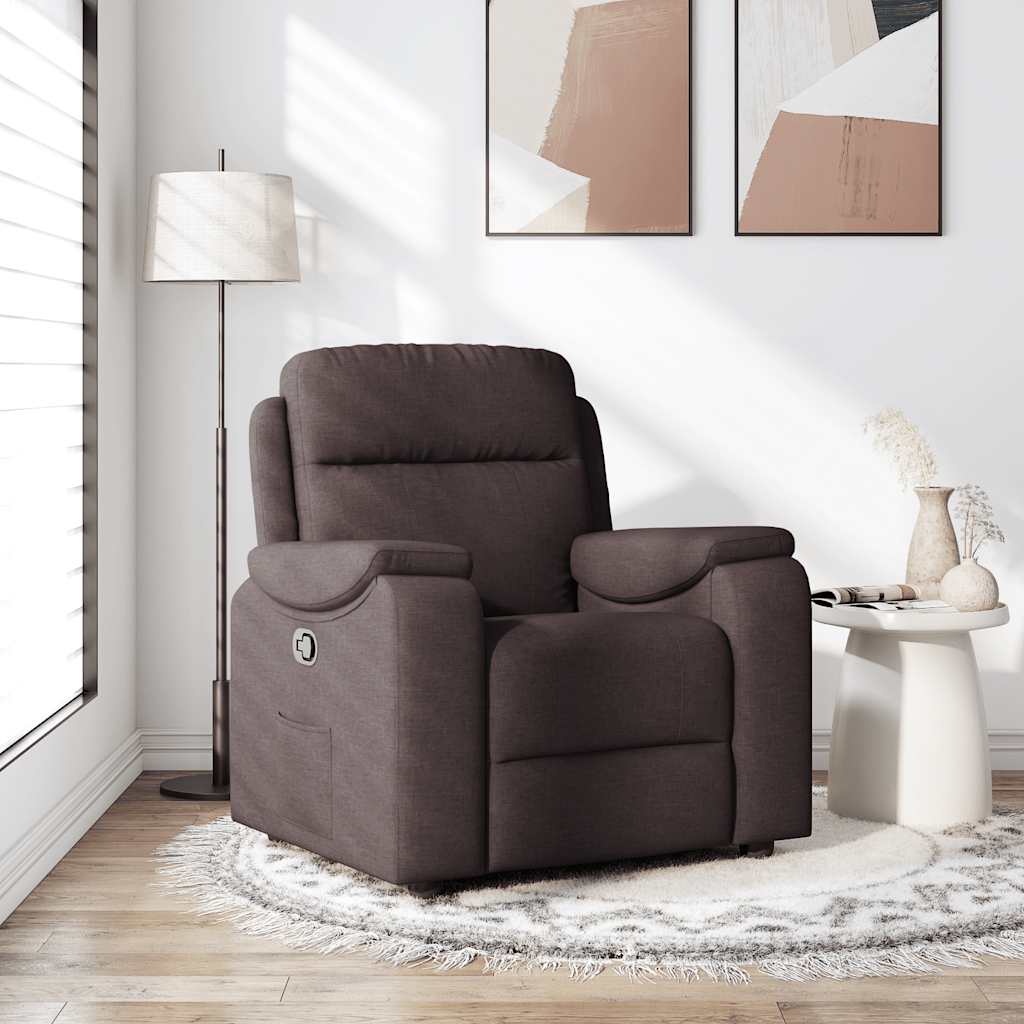 Relaxsessel Dunkelbraun Stoff