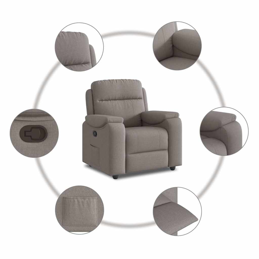 Relaxsessel Taupe Stoff