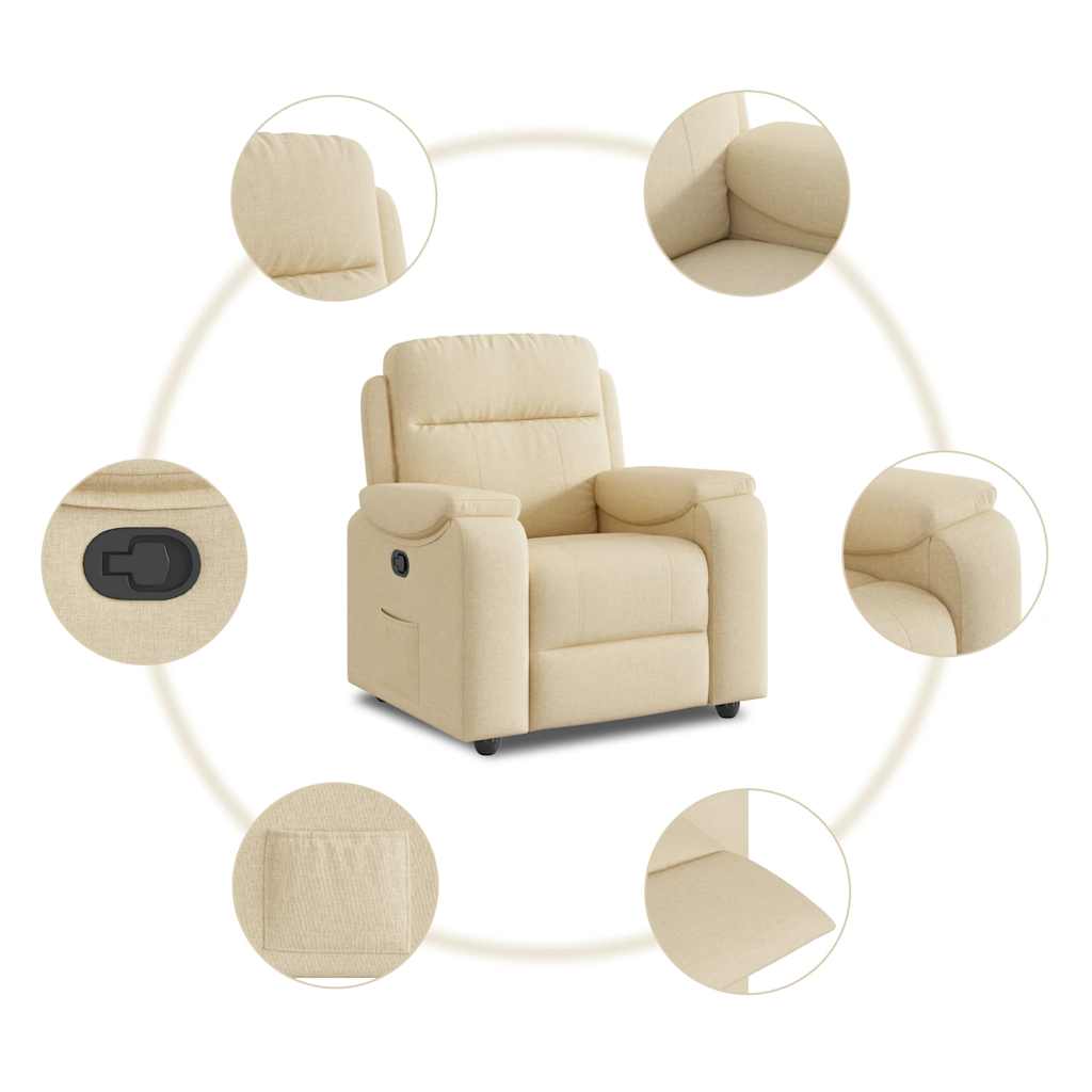 Relaxsessel Creme Stoff