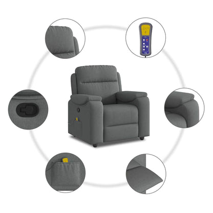 Massagesessel Dunkelgrau Stoff