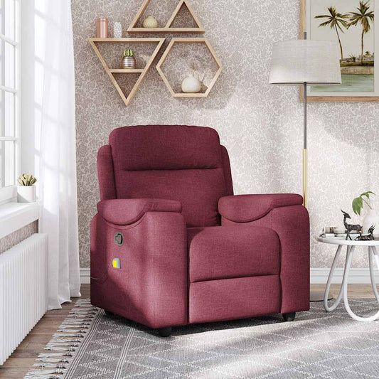 Fauteuil de massage tissu rouge vin