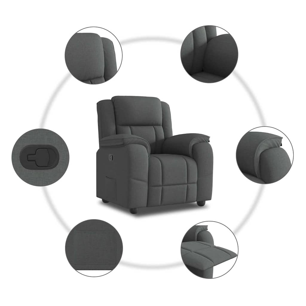 Relaxsessel Dunkelgrau Stoff