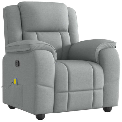 Massagesessel Hellgrau Stoff