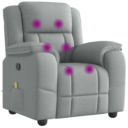 Massagesessel Hellgrau Stoff