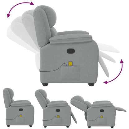 Massagesessel Hellgrau Stoff