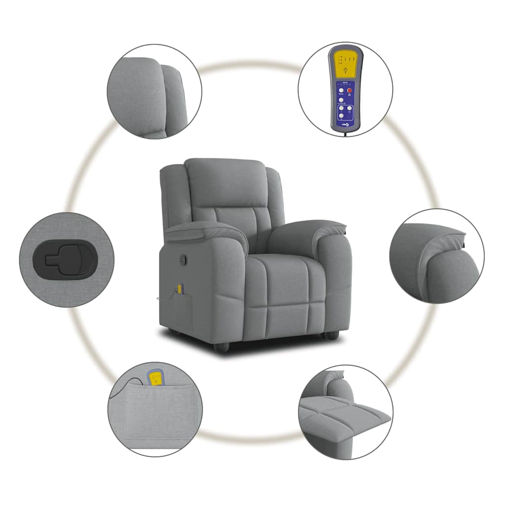 Fauteuil de massage tissu gris clair