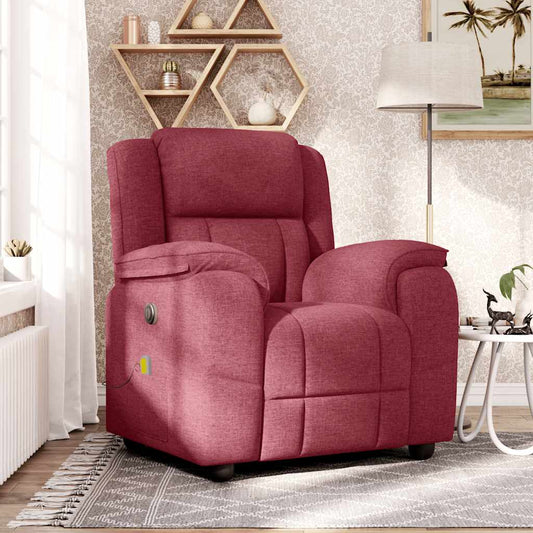Fauteuil de massage tissu rouge vin