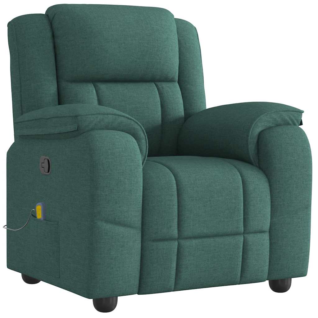 Massagesessel Dunkelgrün Stoff