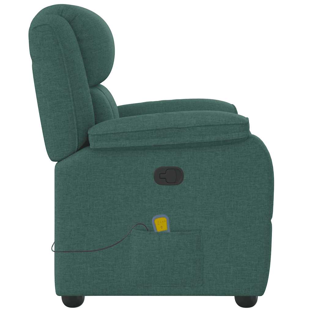 Massagesessel Dunkelgrün Stoff
