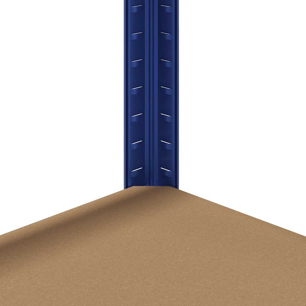 Storage shelves with 4 shelves 3 pcs. Blue steel &amp; wood material