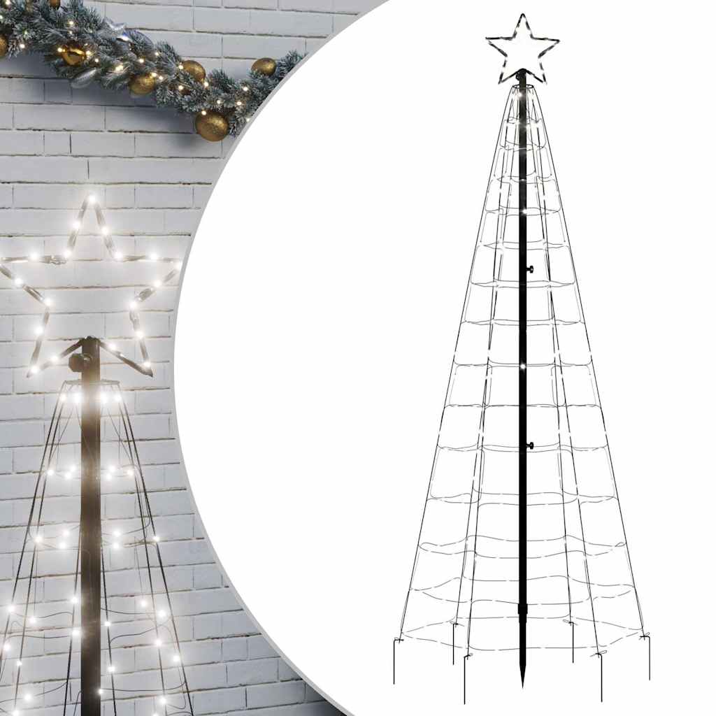 LED Weihnachtsbaum mit Spitzen 220 LEDs kaltweiß 180 cm (nur AU)