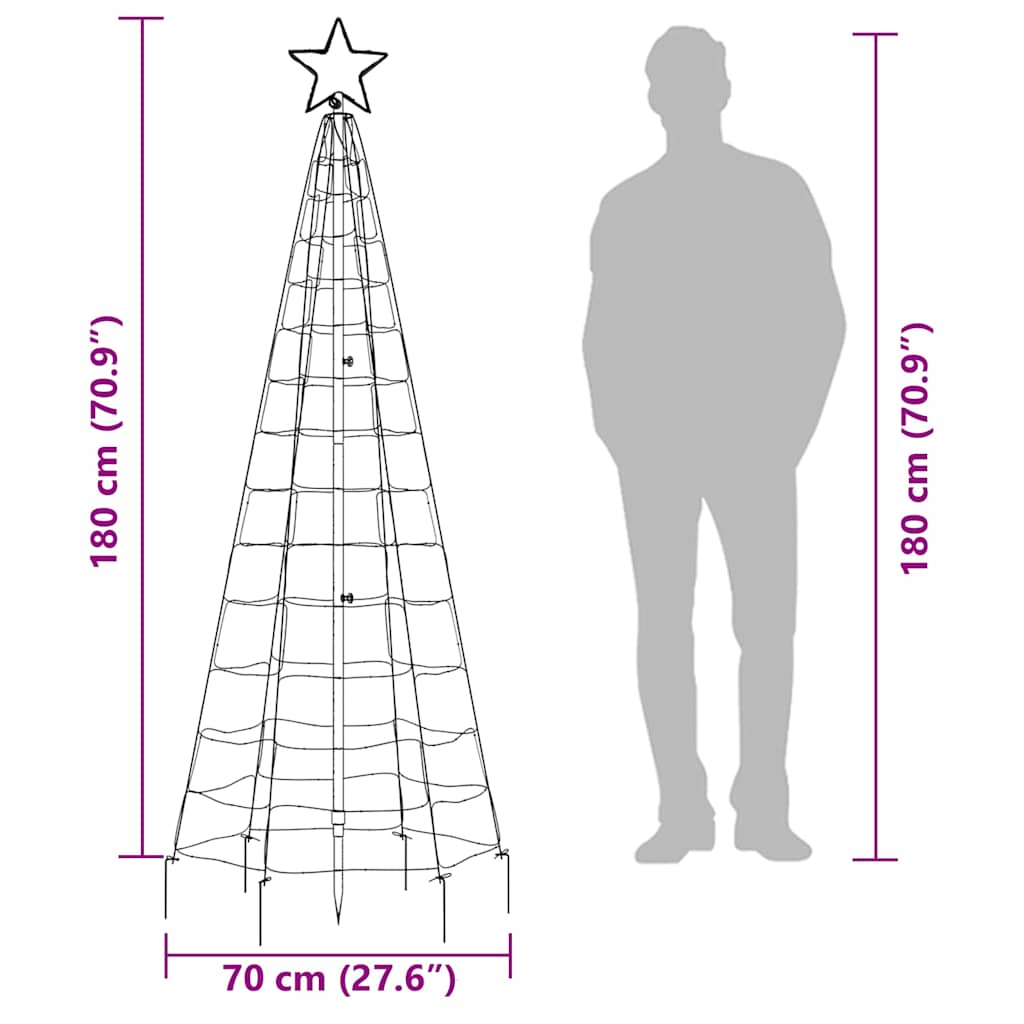 LED Weihnachtsbaum mit Spitzen 220 LEDs kaltweiß 180 cm (nur AU)