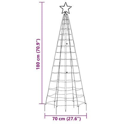 LED Weihnachtsbaum mit Spitzen 220 LEDs kaltweiß 180 cm (nur AU)