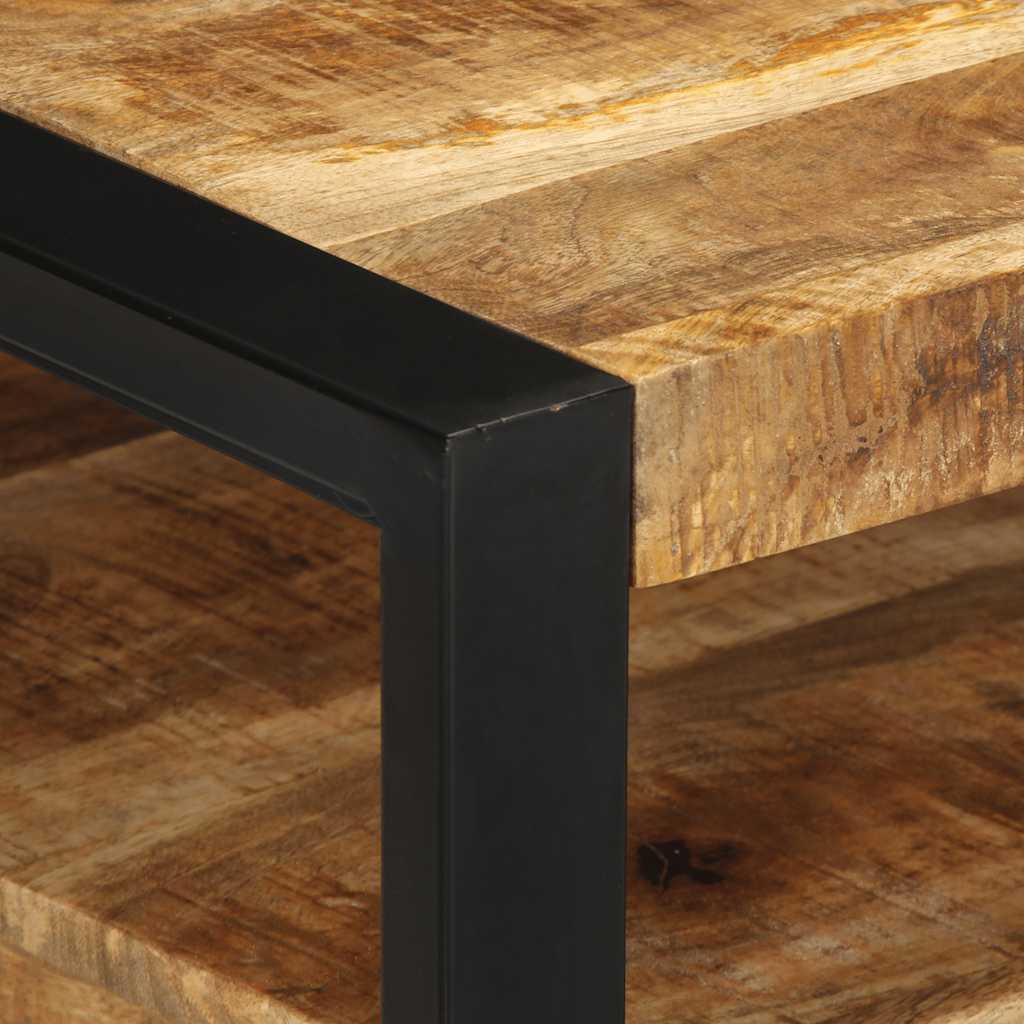 Couchtisch 90x50x36 cm Raues Massivholz Mango