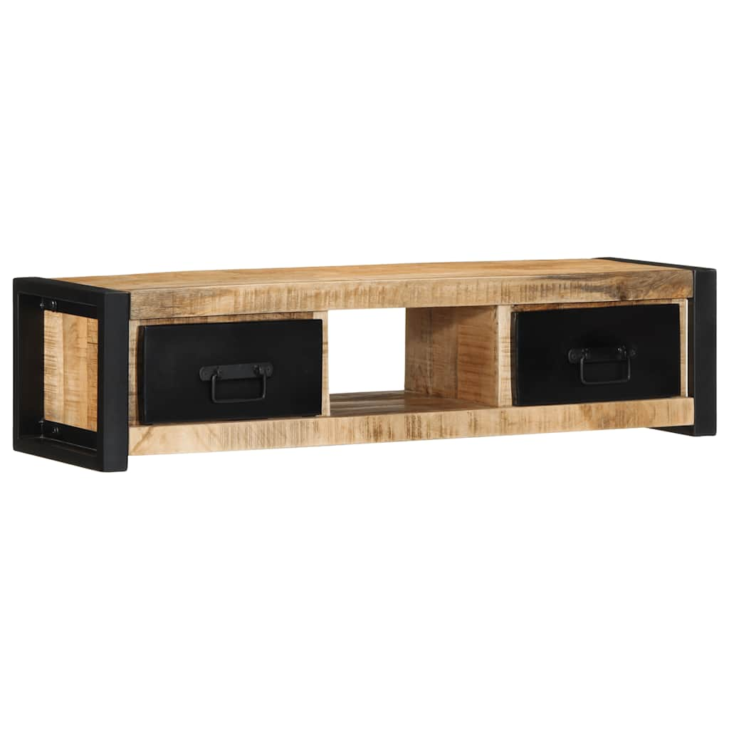 TV-Schrank 100x30x25 cm Raues Massivholz Mango