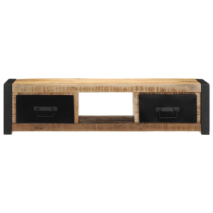 TV-Schrank 100x30x25 cm Raues Massivholz Mango
