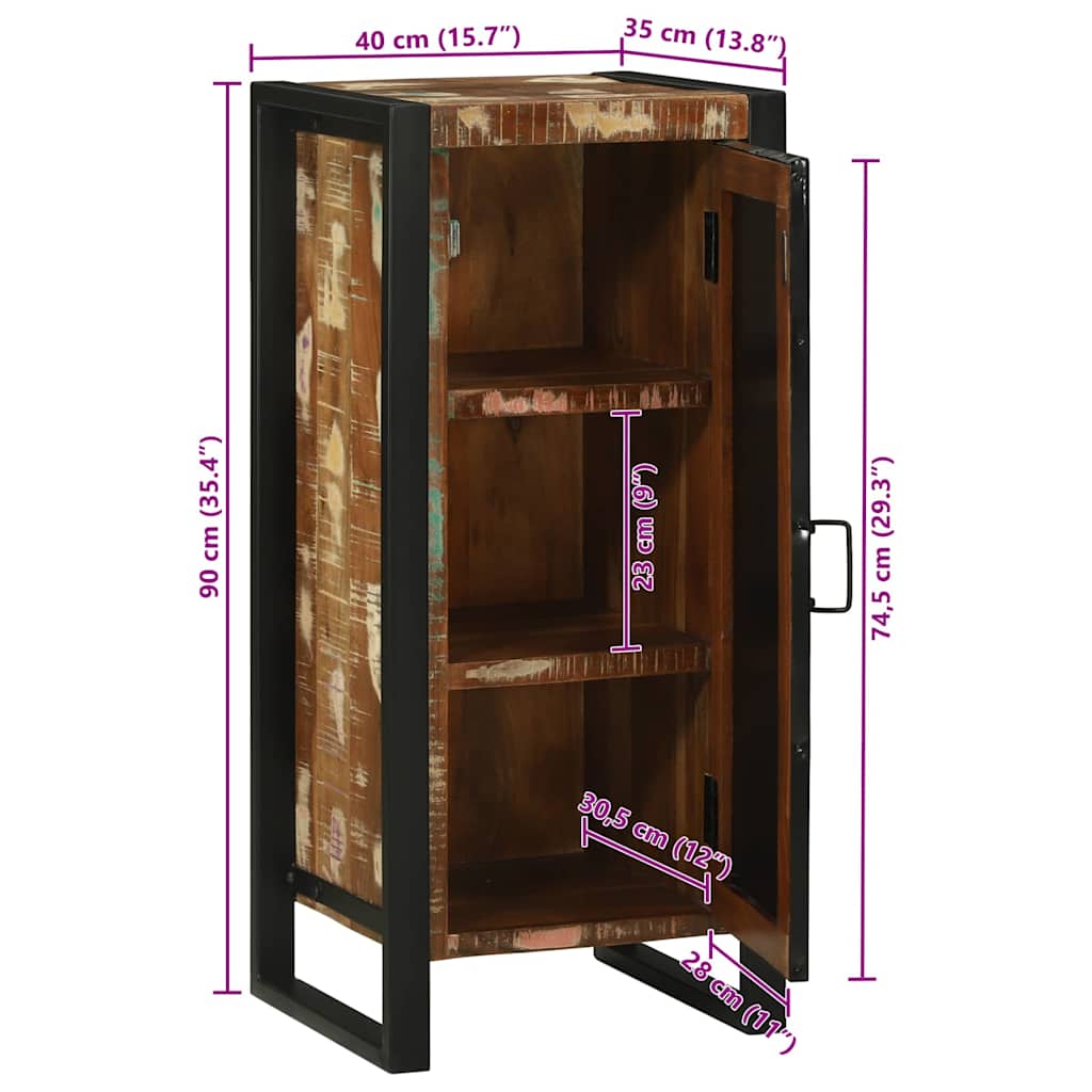 Badezimmerschrank mit Regal Braun Massives upgecyceltes Holz
