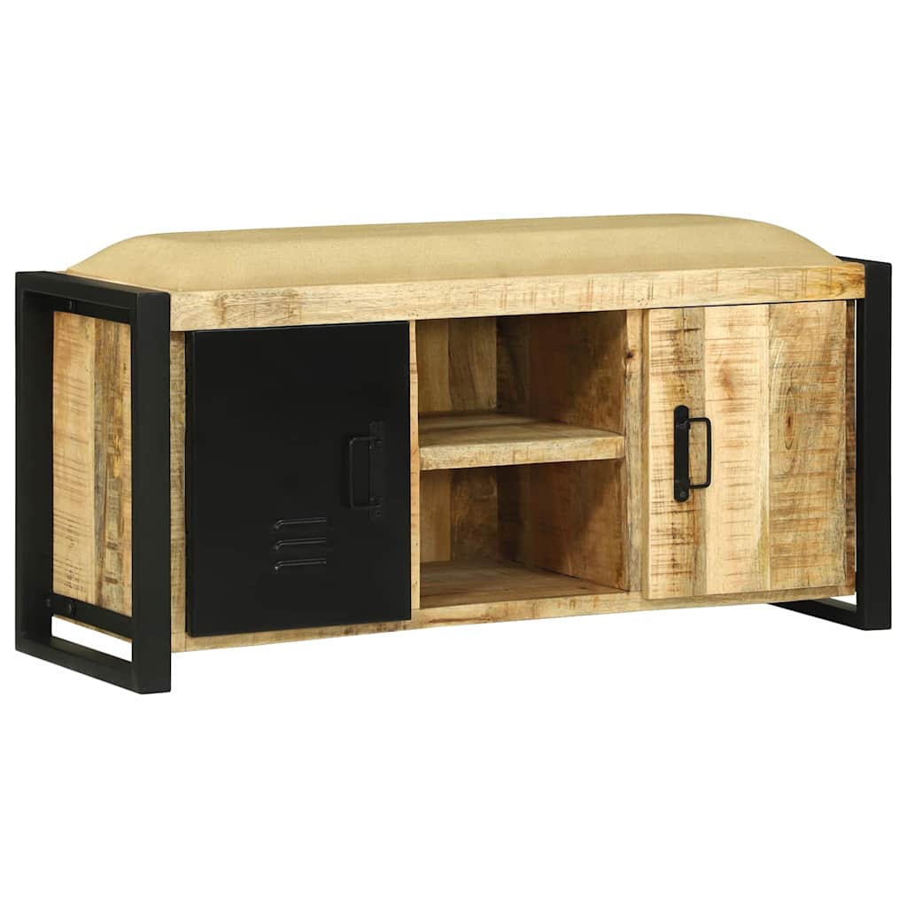 Bank Schrank Braun 100 x 35 x 50 cm Massivholz Mango