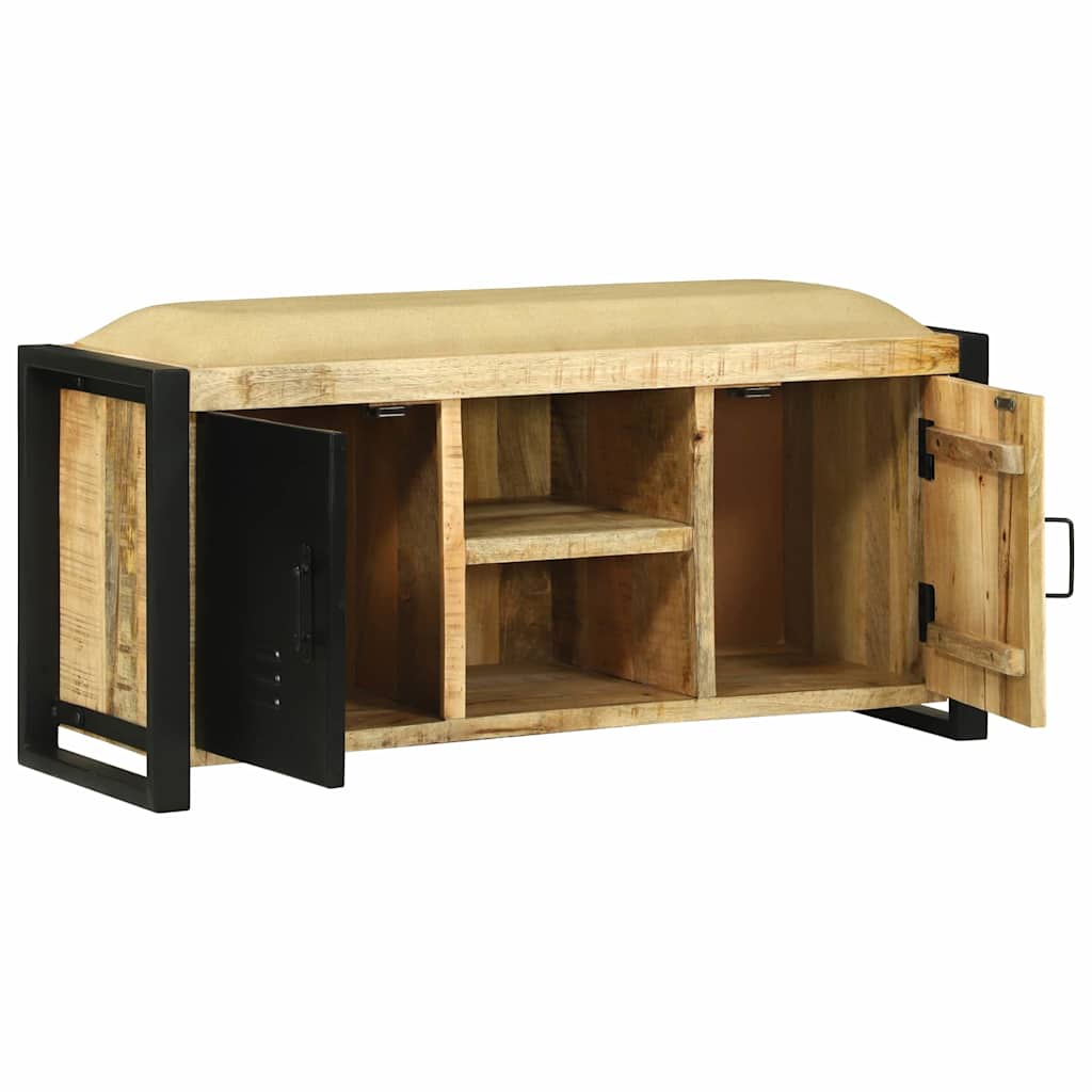 Bank Schrank Braun 100 x 35 x 50 cm Massivholz Mango