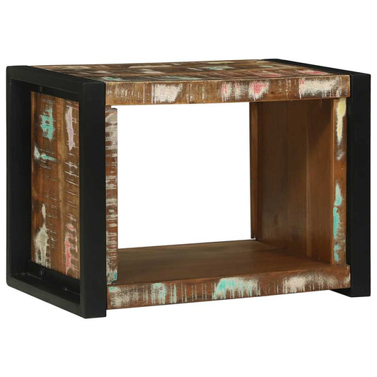 Wandwürfel mit Regal Braun 55 x 35 x 40 cm Massivholz Altholz