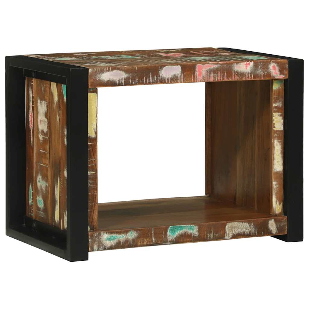 Wandwürfel mit Regal Braun 55 x 35 x 40 cm Massivholz Altholz