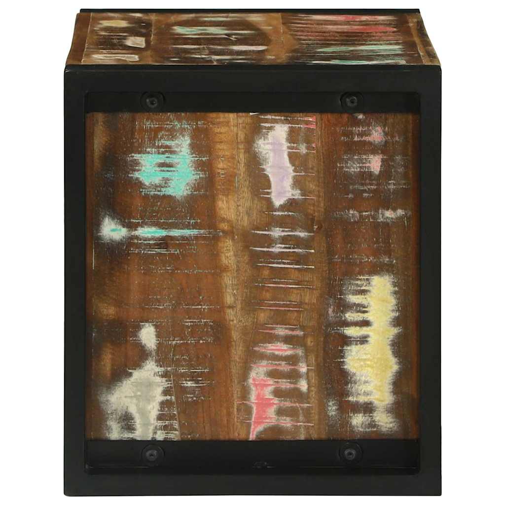 Wandwürfel mit Regal Braun 55 x 35 x 40 cm Massivholz Altholz