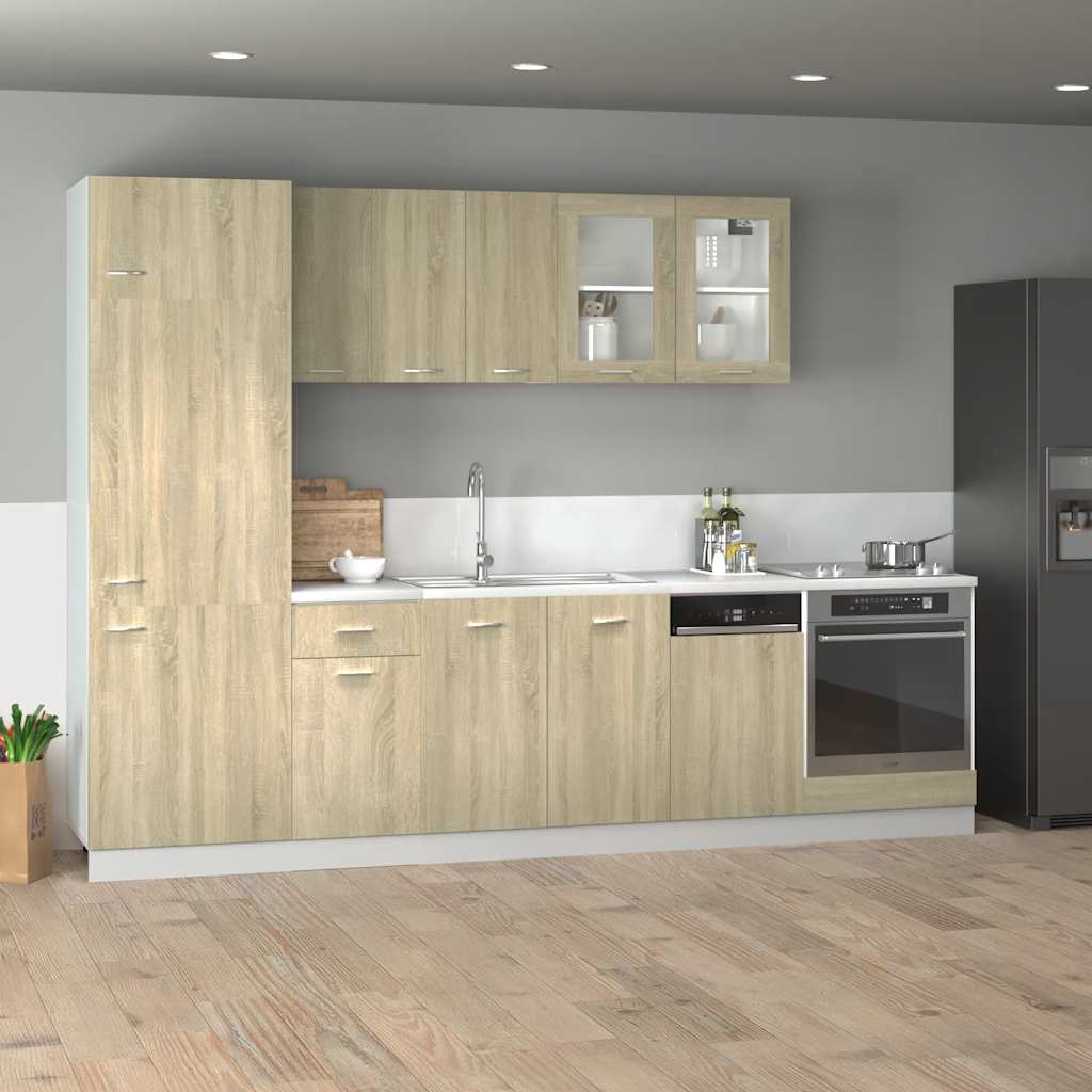 8-tlg. Küchenschrank-Set Lyon Sonoma-Eiche Holzwerkstoff