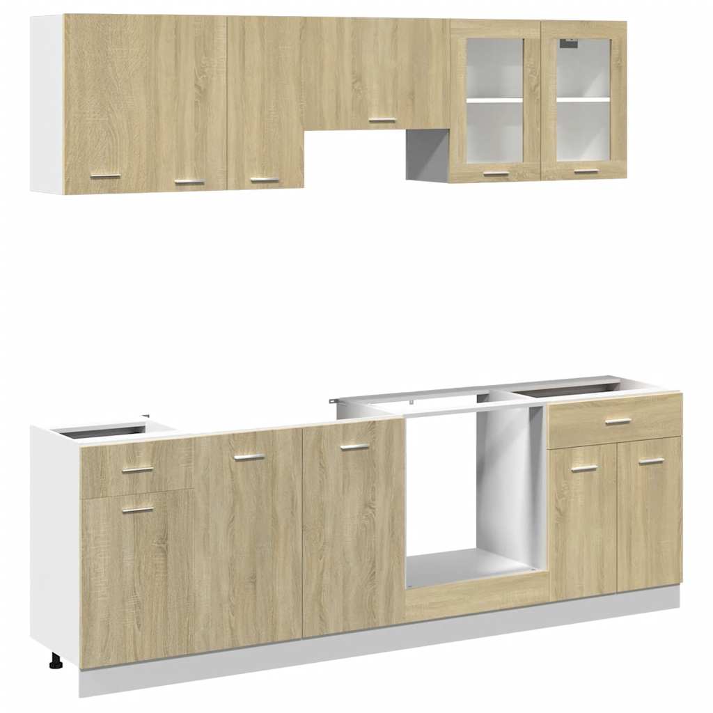 8-tlg. Küchenschrank-Set Lyon Sonoma-Eiche Holzwerkstoff