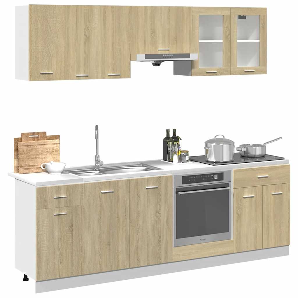 8-tlg. Küchenschrank-Set Lyon Sonoma-Eiche Holzwerkstoff