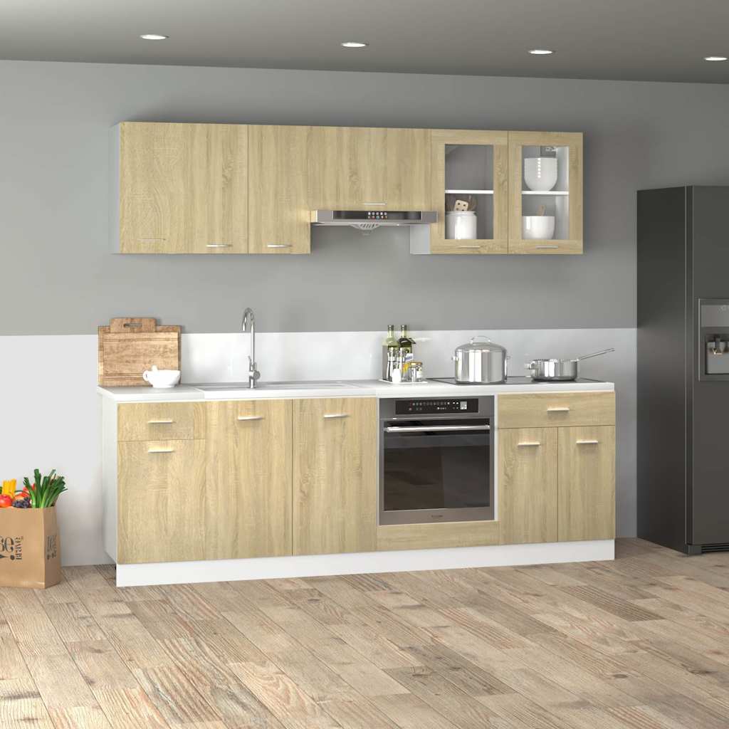 8-tlg. Küchenschrank-Set Lyon Sonoma-Eiche Holzwerkstoff