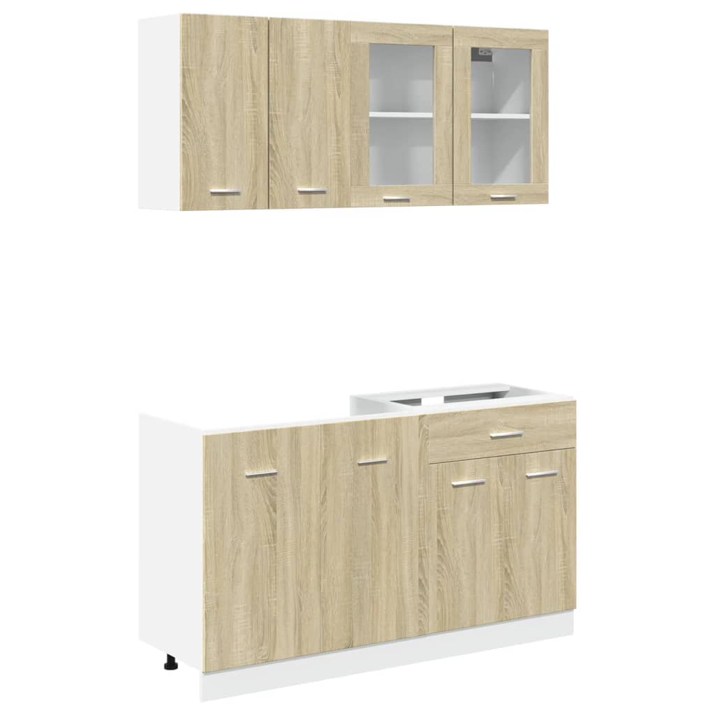 4-tlg. Küchenschrank-Set Lyon Sonoma-Eiche Holzwerkstoff