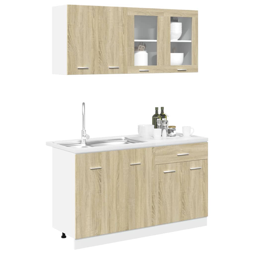 4-tlg. Küchenschrank-Set Lyon Sonoma-Eiche Holzwerkstoff
