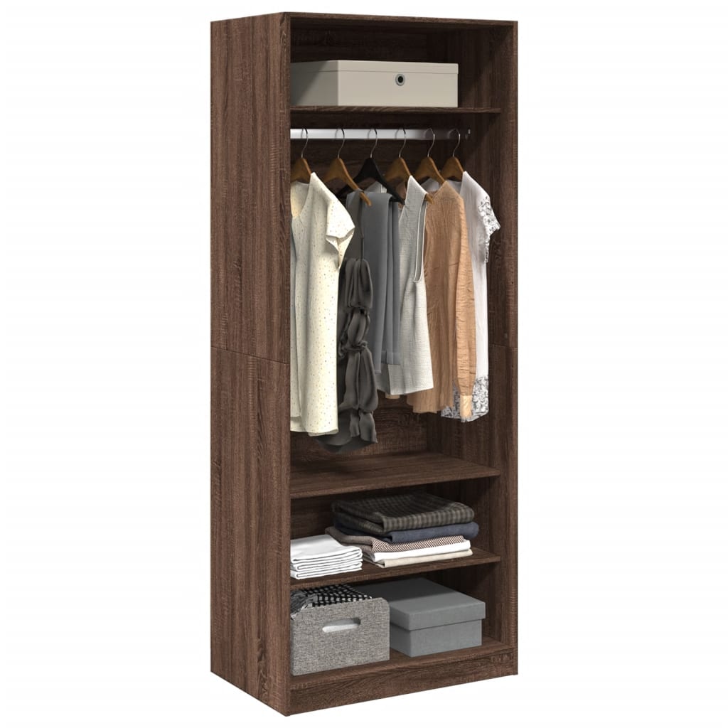 Wardrobe brown oak look 80x50x200 cm wood material
