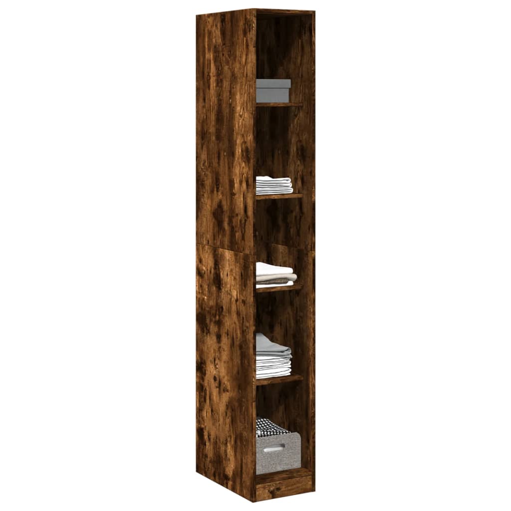 Armoire en chêne fumé 30x50x200 cm matériau bois