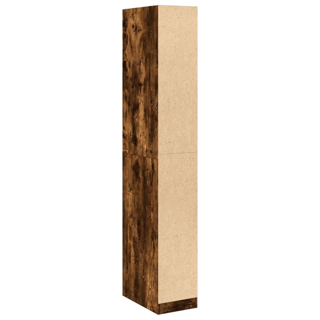 Armoire en chêne fumé 30x50x200 cm matériau bois