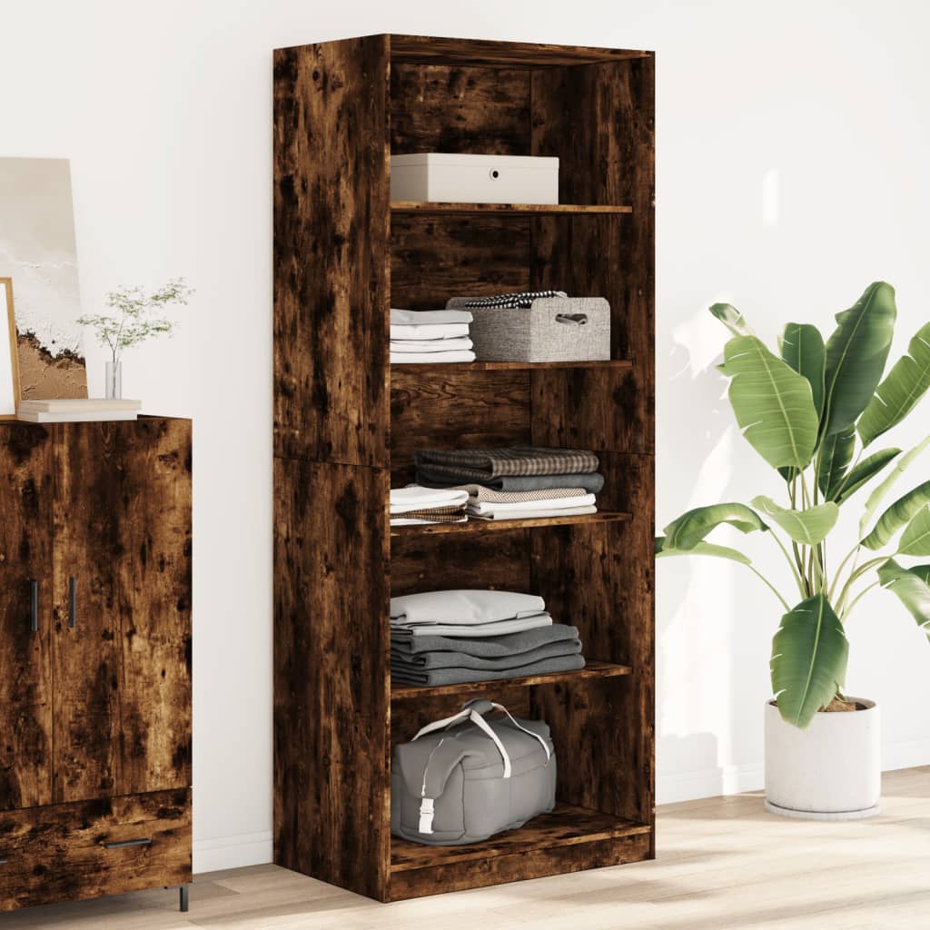 Wardrobe smoked oak 80x50x200 cm wood material