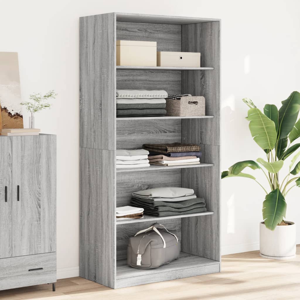 Wardrobe Grey Sonoma 100x50x200 cm Wood Material