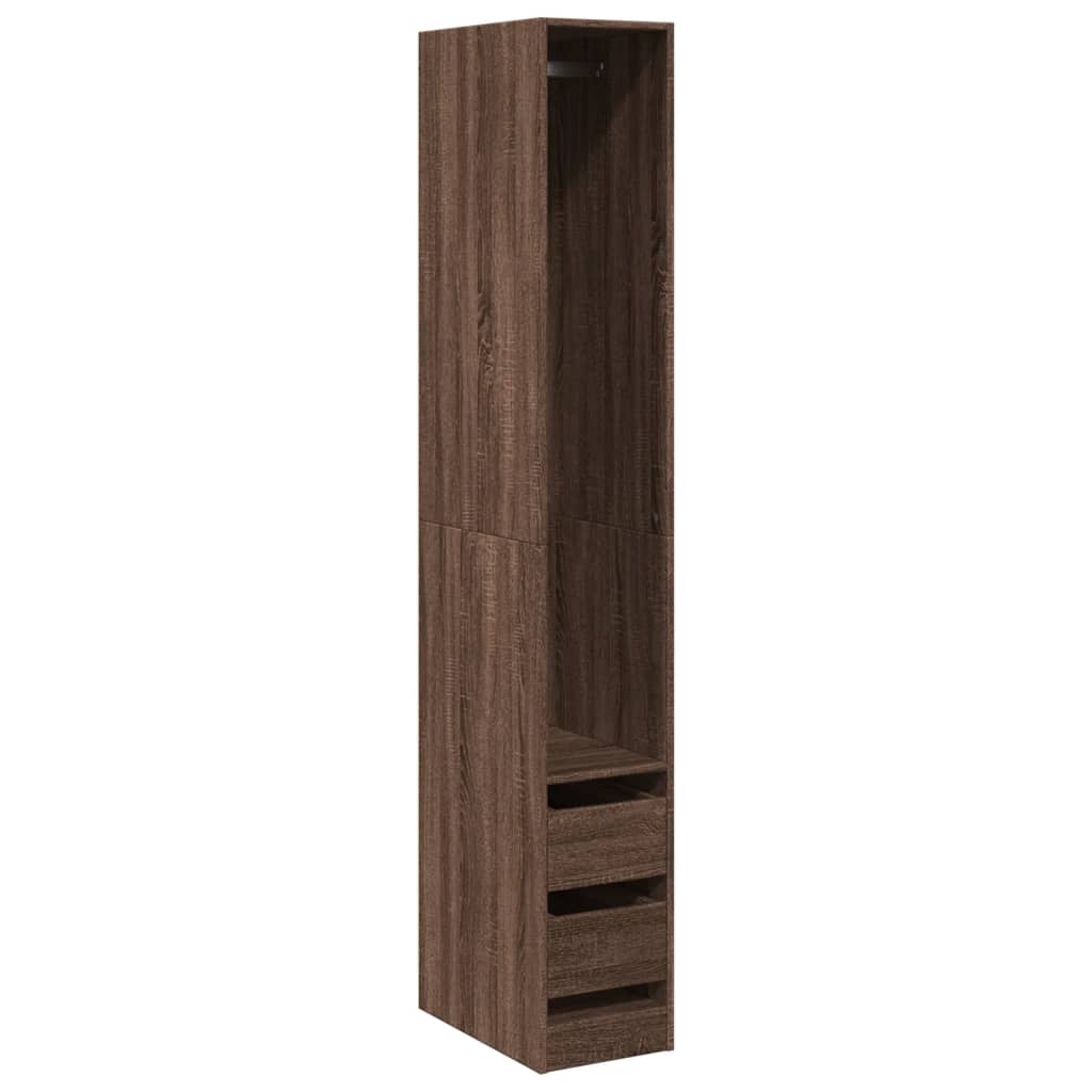Wardrobe brown oak look 30x50x200 cm wood material