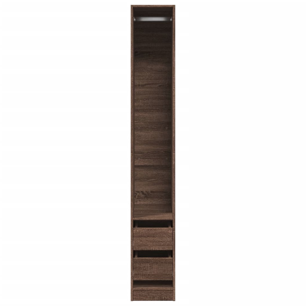 Wardrobe brown oak look 30x50x200 cm wood material