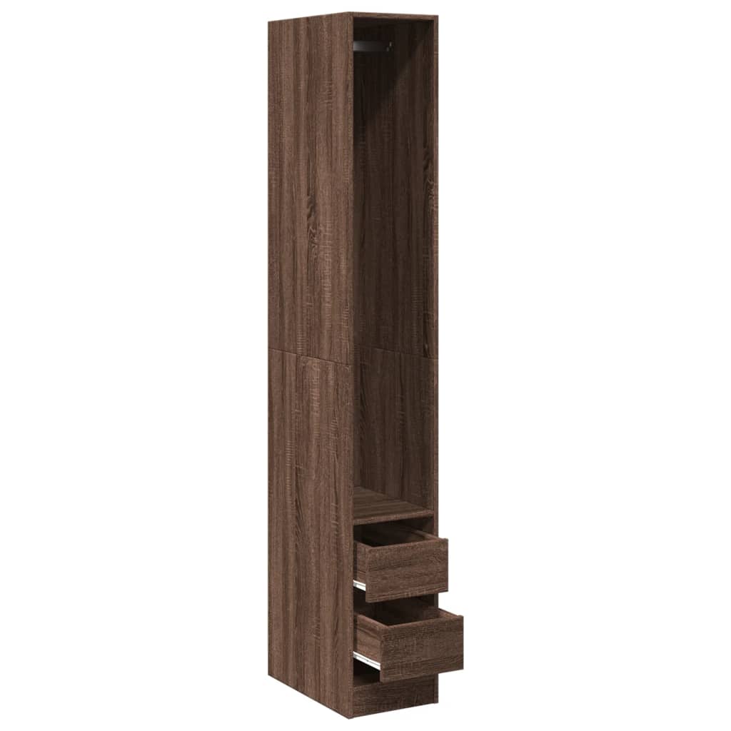 Wardrobe brown oak look 30x50x200 cm wood material