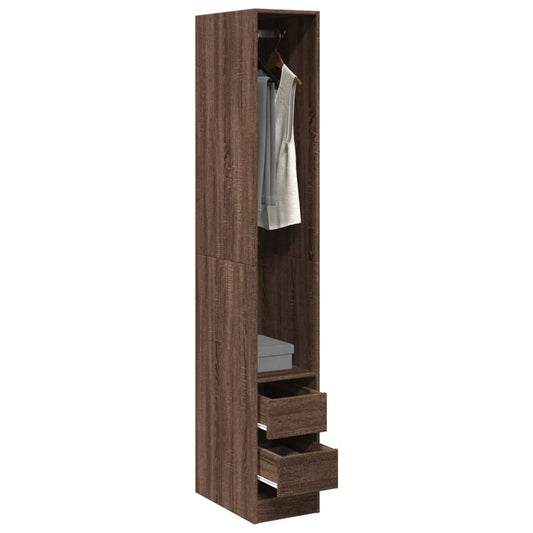 Wardrobe brown oak look 30x50x200 cm wood material