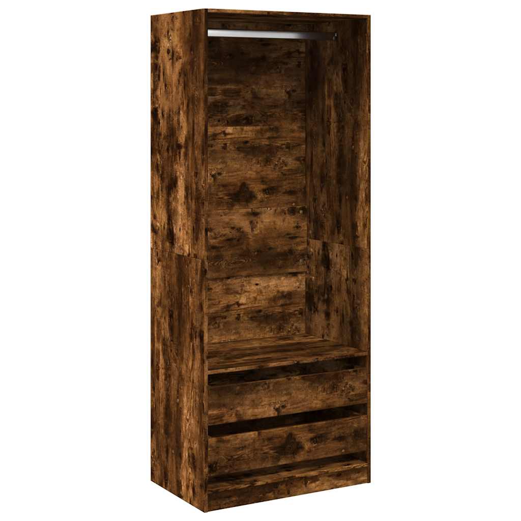 Kleiderschrank Räuchereiche 80x50x200 cm Holzwerkstoffs