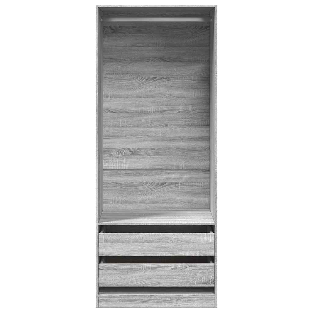 Armoire Gris Sonoma 80x50x200 cm en matériau à base de bois